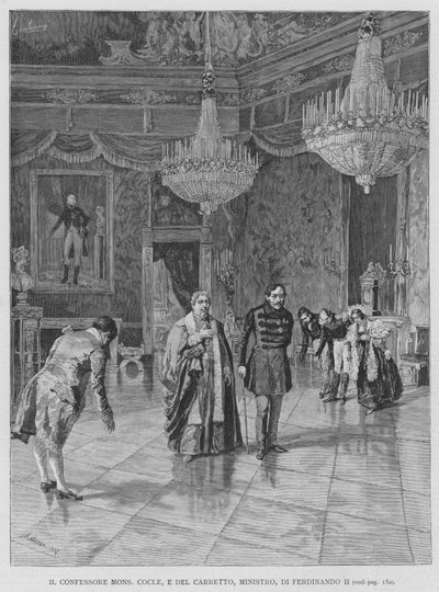 El Confesor Mons Cocle, y Del Carretto, Ministro, de Fernando II de Edouardo Matania