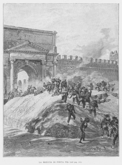 La Brecha de Porta Pia de Edouardo Matania