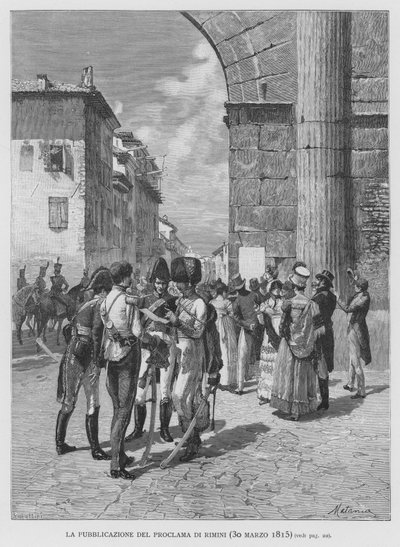 La Publicación del Proclama de Rímini, 30 de Marzo de 1815 de Edouardo Matania