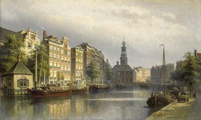 El Singel, Ámsterdam, mirando hacia la Casa de la Moneda. de Eduard Alexander Hilverdink