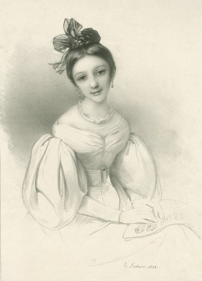 Retrato de Clara Wieck-Schumann 1819-1896, 1832 de Eduard Clemens Fechner