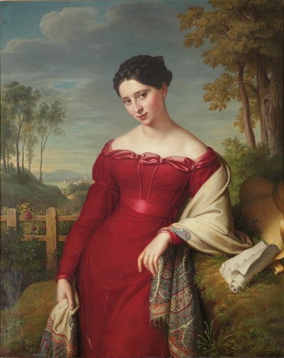 Retrato de una joven elegante de Eduard Friedrich Leybold