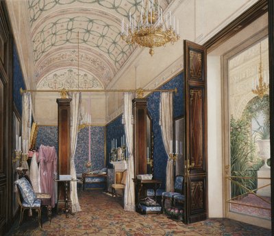 Interiores del Palacio de Invierno. El vestidor de la Emperatriz Alexandra Fyodorovna, 1871 de Eduard Hau