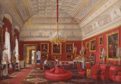 Interiores del Palacio de Invierno. El Primer Apartamento Reservado. El Gran Estudio de la Gran Princesa María Nikolayevna, 1867 de Eduard Hau