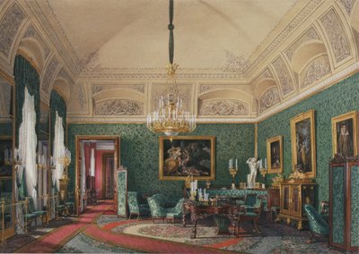 Interiores del Palacio de Invierno. El Primer Apartamento Reservado. El Pequeño Estudio de la Gran Princesa María Nikolayevna, 1867 de Eduard Hau