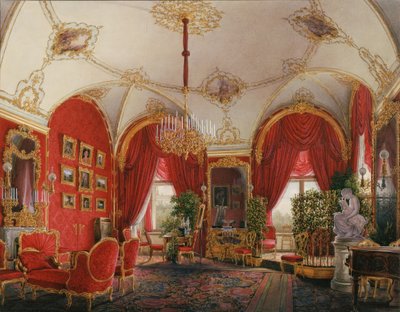 Interiores del Palacio de Invierno. El Cuarto Apartamento Reservado. La Habitación de la Esquina, Mediados del siglo XIX de Eduard Hau