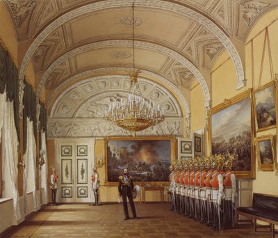 Interiores del Palacio de Invierno. La Sala de Guardia, 1864 de Eduard Hau
