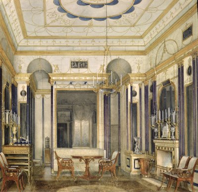 El Salón de la Emperatriz María Alexandrovna en el Gran Palacio en Tsarskoye Selo de Eduard Hau