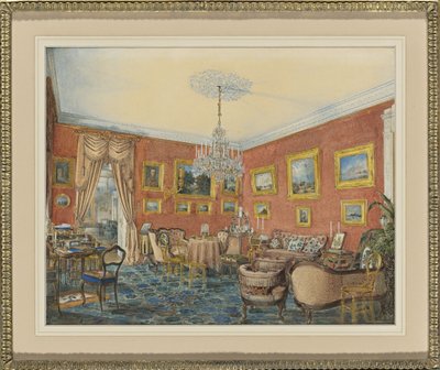 Vista de la sala de dibujo del artista en su casa en San Petersburgo de Eduard Hau