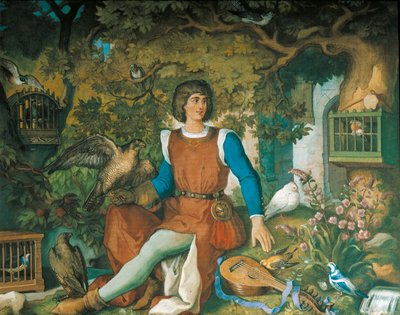 Retrato de Walther von der Vogelweide, de la saga de Tannhauser de Eduard Ille