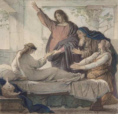 La resurrección de la hija de Jairo, 1873 de Eduard Julius Friedrich Bendemann