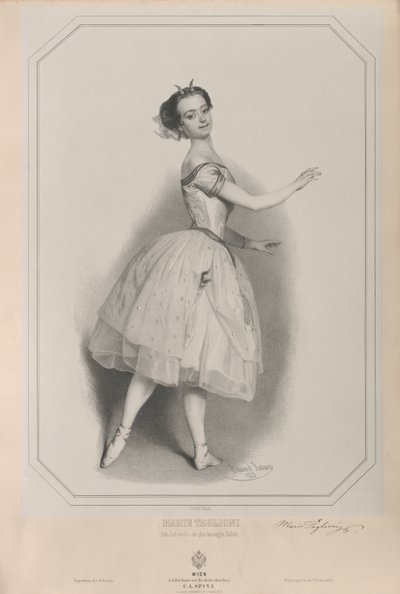 Retrato de la bailarina Marie Taglioni 1804-1884 como Satanella, 1853 de Eduard Kaiser