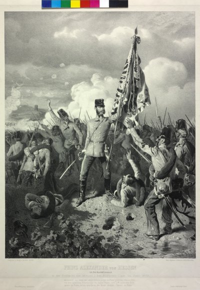 El príncipe Alejandro de Hesse k. k. teniente de mariscal de campo en la batalla del Mincio en Solferino el 24 de junio de 1859. de junio de 1859 de Eduard Kaiser