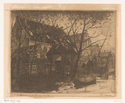 Las partes traseras de las casas a lo largo del paseo marítimo de Eduard Karsen (signed by artist)