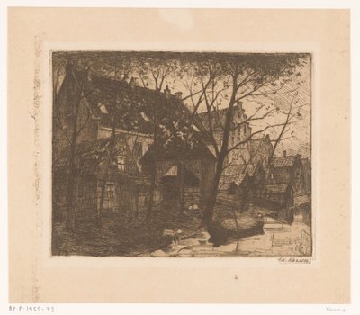 Las partes traseras de las casas a lo largo del paseo marítimo de Eduard Karsen (signed by artist)