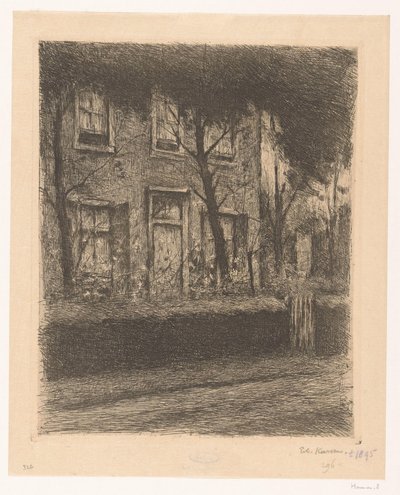 Jardín delantero de una casa con seto de Eduard Karsen (signed by artist)