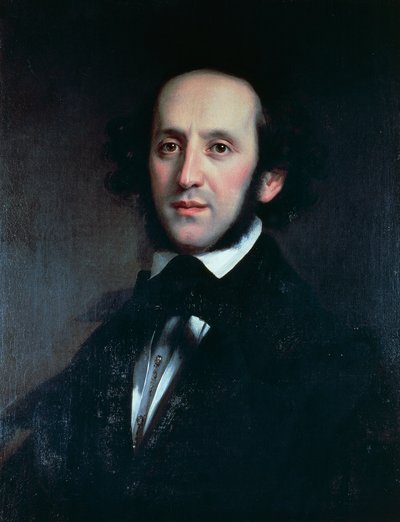 Retrato del compositor y director Felix Mendelssohn de Eduard Magnus
