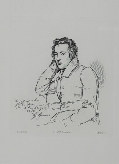 Retrato del poeta Heinrich Heine 1797-1856 después de Franz Kugler de 1829, 1854 de Eduard Mandel