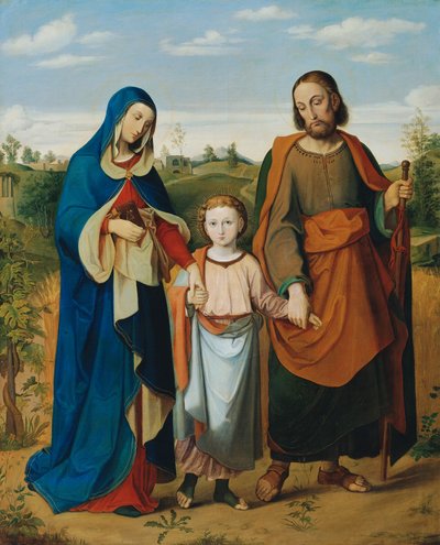 La sagrada familia en su camino a casa desde el templo de Eduard Ritter von Engerth