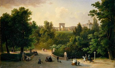 Vista desde los jardines de Karlsaue hacia Friedrichsplatz de Eduard Stiegel