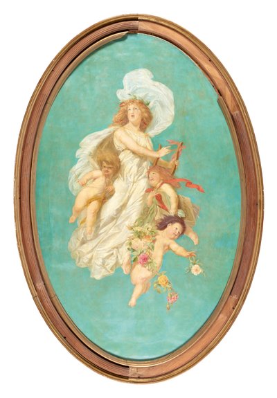 Sección central de un techo pintado (alegoría del canto) de Eduard Theodor Ritter von Grützner