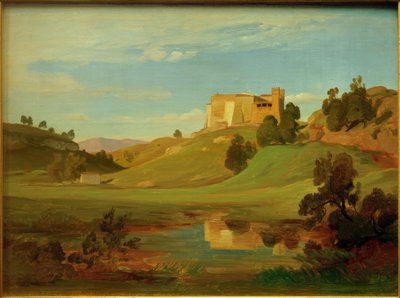 E.W. Pose, Paisaje italiano con valle amplio de Eduard Wilhelm Pose