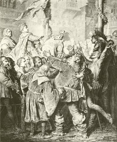 Enrique V rechaza a Falstaff de Eduard von Grutzner
