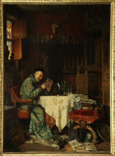 El Coleccionista (prestamista) - Pintura de Eduard von Gruetzner (1846-1925), óleo sobre lienzo de Eduard von Grutzner