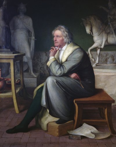 Bertel Thorvaldsen en su estudio en Roma, 1834 de Eduard von Heuss