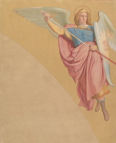 Arcángel dibujando una espada, 1825-86 de Eduard von Steinle