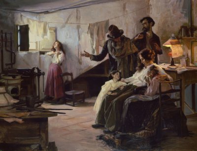 La familia del anarquista el día de su ejecución de Eduardo Chicharro y Agüera