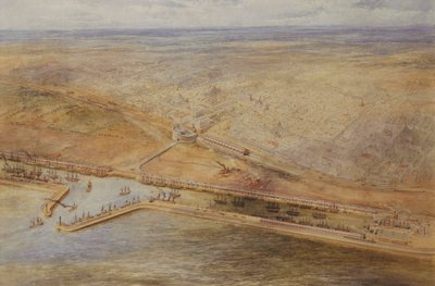 Vista Aérea de los Muelles en Buenos Aires de Eduardo de Martino
