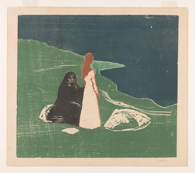 Dos mujeres en la orilla (título original) de Edvard Munch (signed by artist)