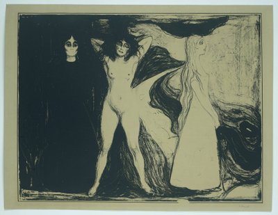 Mujeres en tres etapas (título original) Mujer (esfinge) (título original) de Edvard Munch (signed by artist)