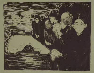 En el lecho de muerte. 1896 de Edvard Munch