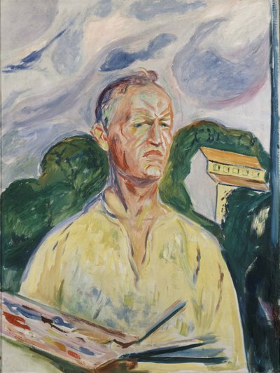 Autorretrato con paleta de Edvard Munch