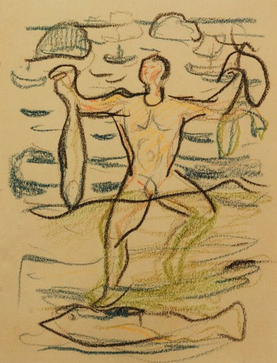 Bañista con pez de Edvard Munch