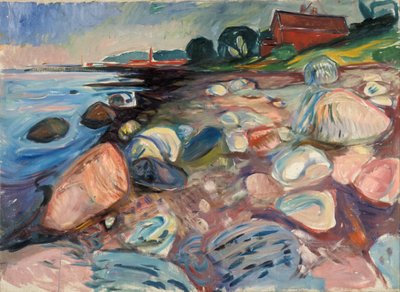 Costa con casa roja de Edvard Munch