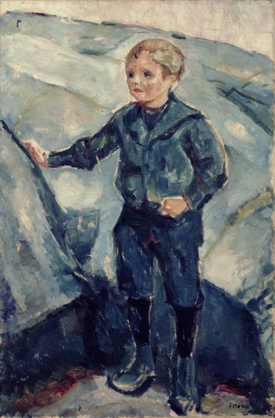 Niño de azul, c.1900 de Edvard Munch