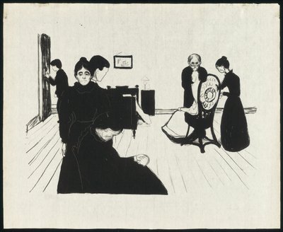 La Muerte en la Habitación del Enfermo de Edvard Munch