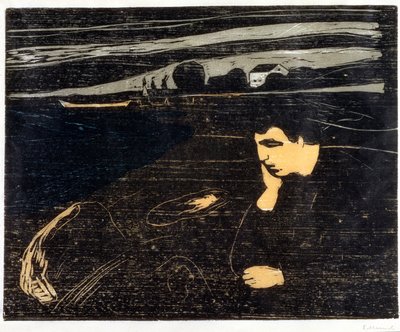 Tarde, Melancolía: En la playa de Edvard Munch