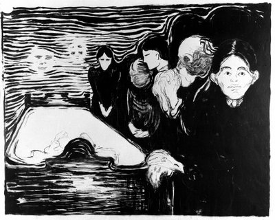 Lucha contra la muerte (litografía) de Edvard Munch