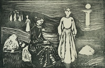 Mujeres en la Playa en la Noche de Verano de Edvard Munch