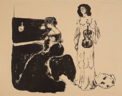 Concierto de violín. Eva Mudocci (violín) y Bella Edvards. 1903 de Edvard Munch