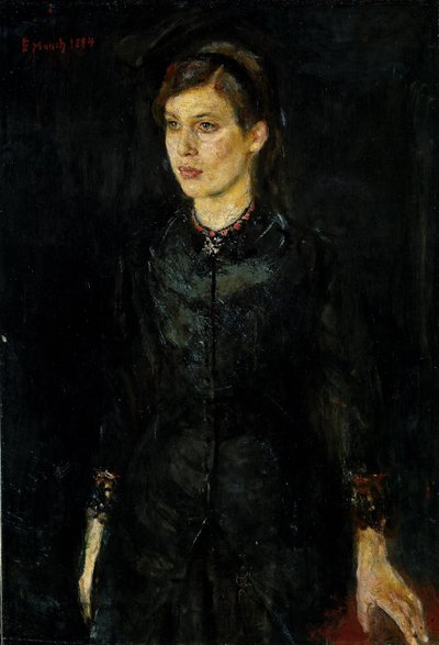 Inger Munch en negro de Edvard Munch