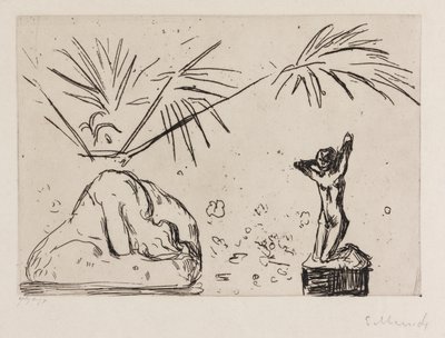 Interior con esculturas de Edvard Munch