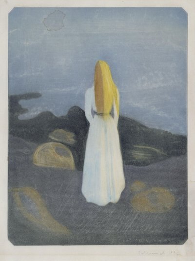 Joven en la playa (La solitaria) de Edvard Munch