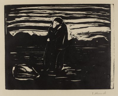 Beso en el campo, 1905 de Edvard Munch