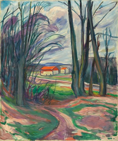 Paisaje en Skoyen, 1920s de Edvard Munch