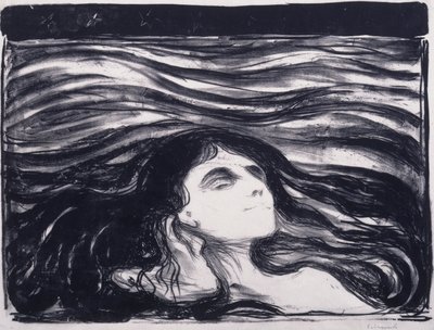 Amantes en las olas de Edvard Munch